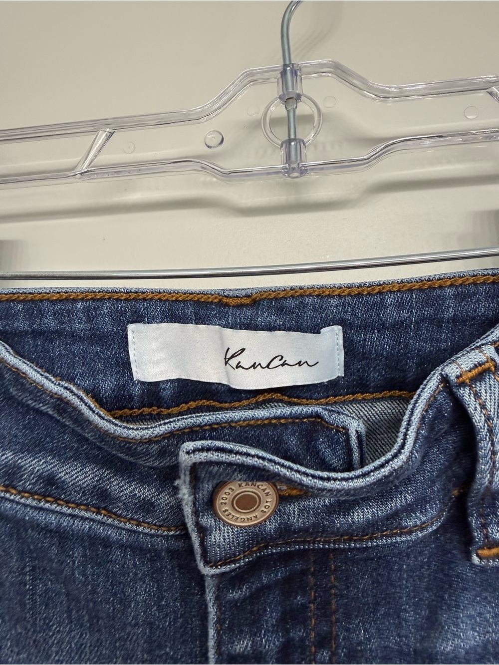 KanCan Distressed Slim Ankle Jeans in Medium Blue - Picture 3 of 4